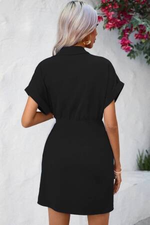 Wrap Mini Dress With Notched Neck