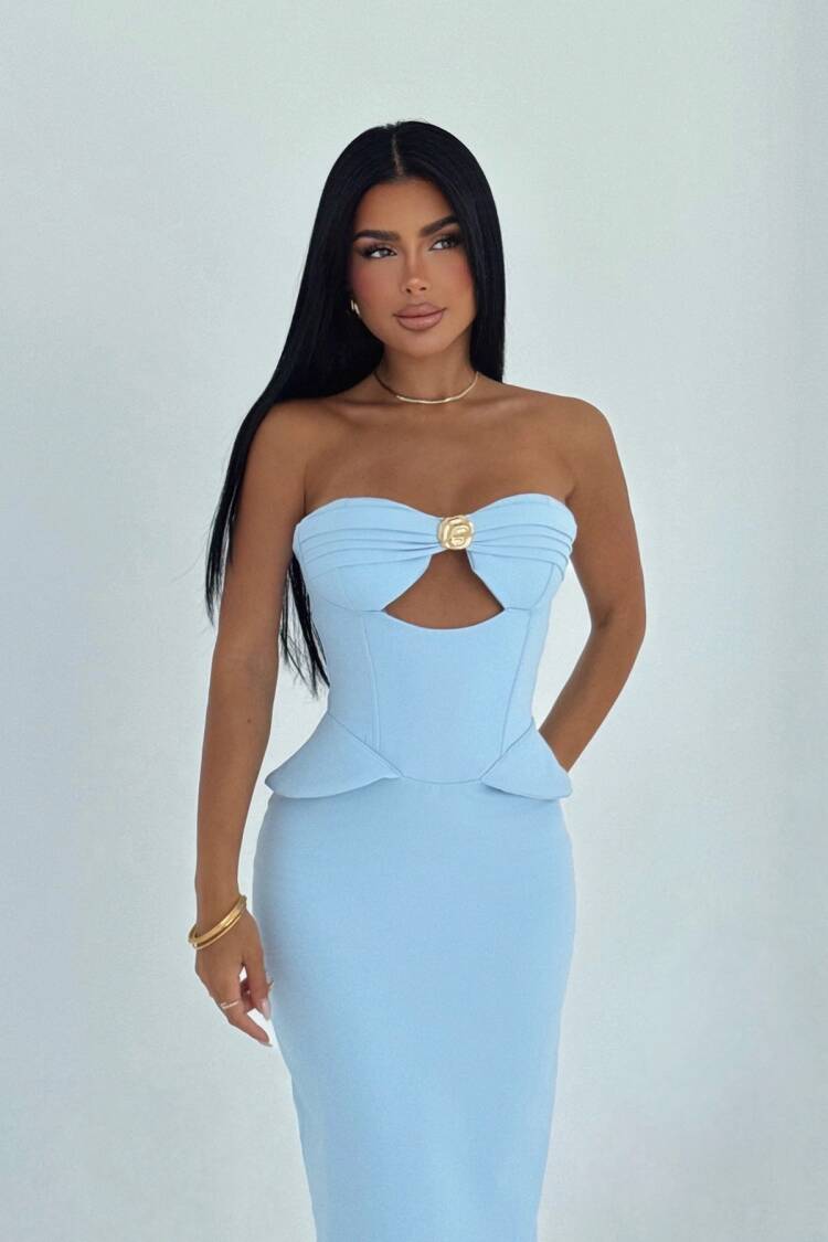 Strapless Dress With Pocket Detail