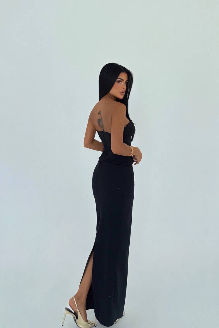 Strapless Bodycon Floor Length Dress