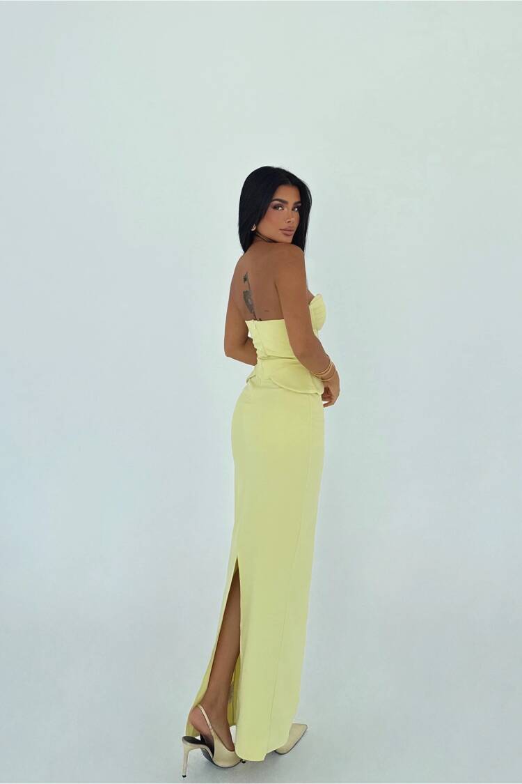Strapless Bodycon Dress With Cap Sleeves