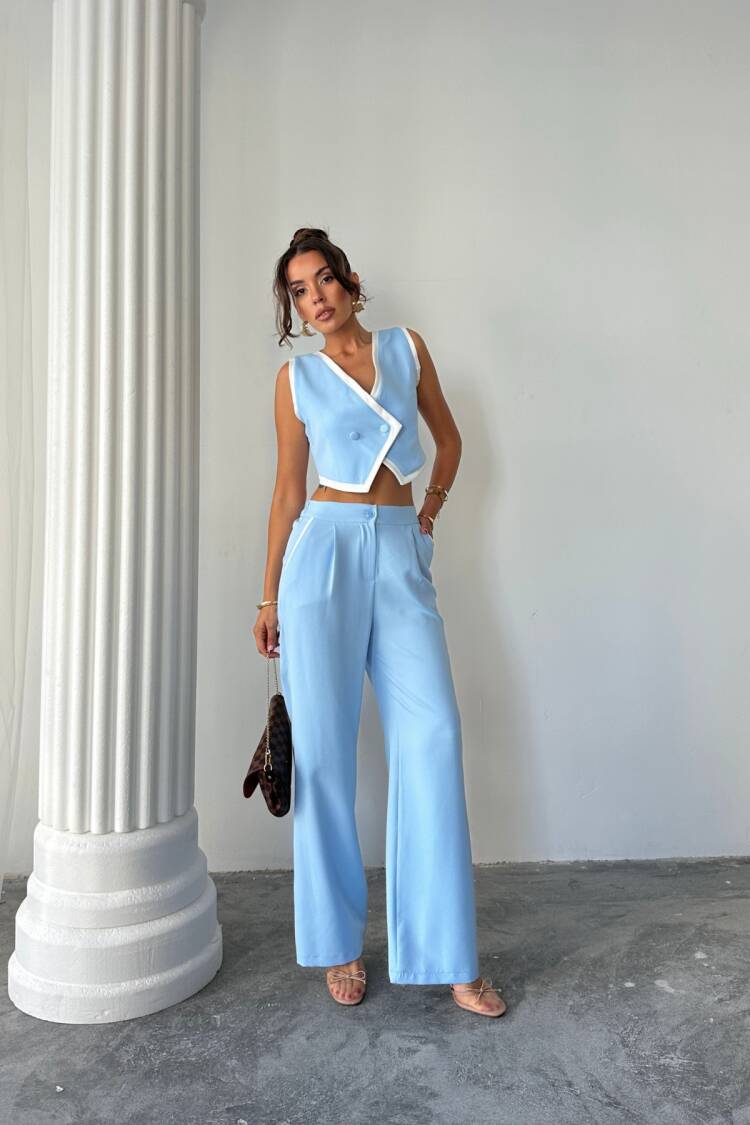 Elegant Wide Leg Tuxedo Set