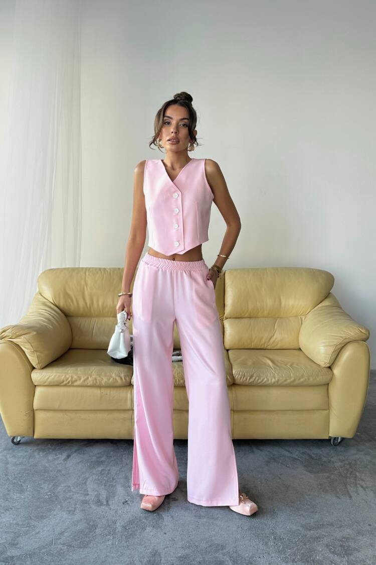 Palazzo Pants With Drawstring And Wide Leg