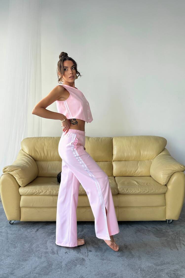 Palazzo Pants With Drawstring And Wide Leg