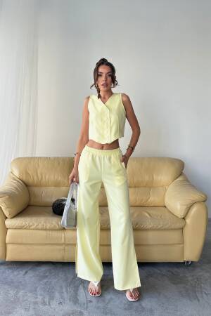 Palazzo Pants With Wide Leg And Slant Pockets