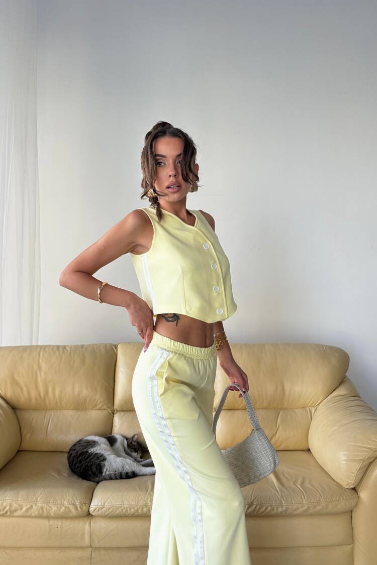 Palazzo Pants With Wide Leg And Slant Pockets