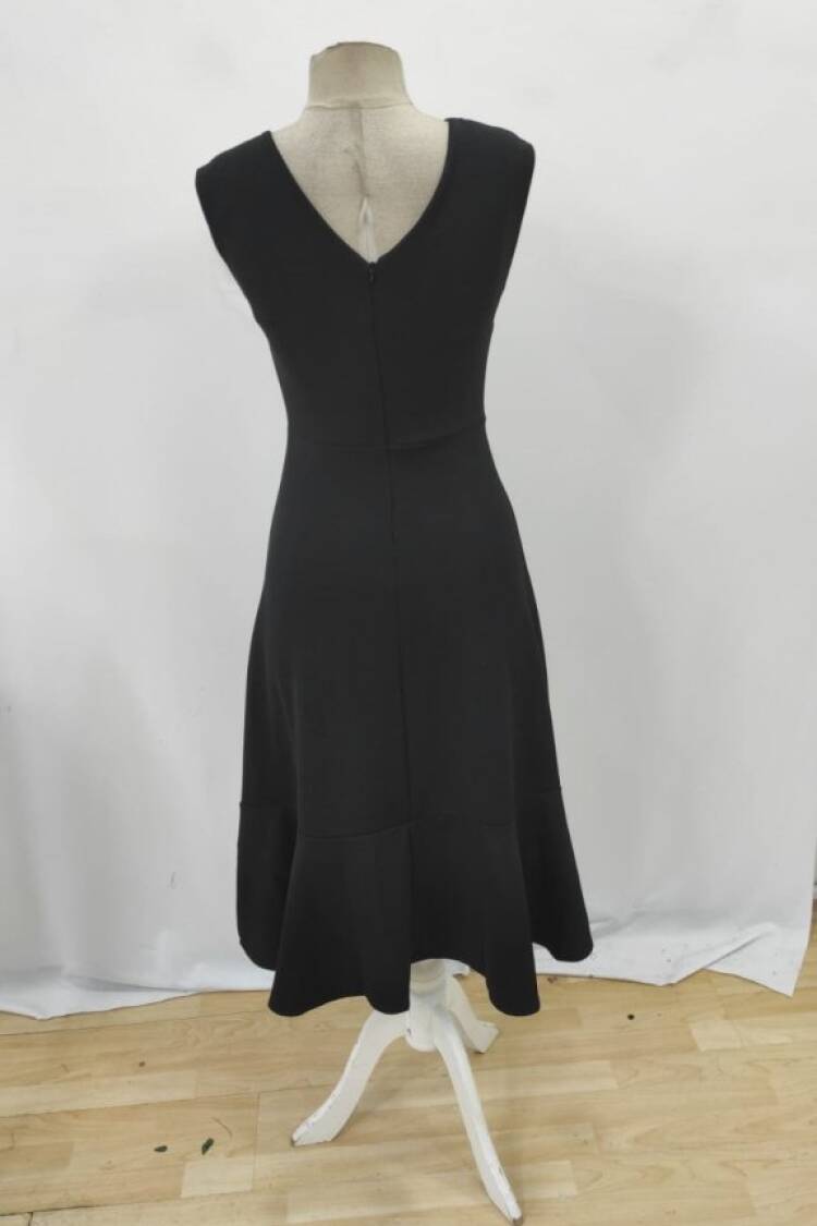 Elegant Black Fit And Flare Dress With Boat Neck