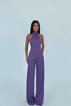 Elegant Fitted Sleeveless Palazzo Suit