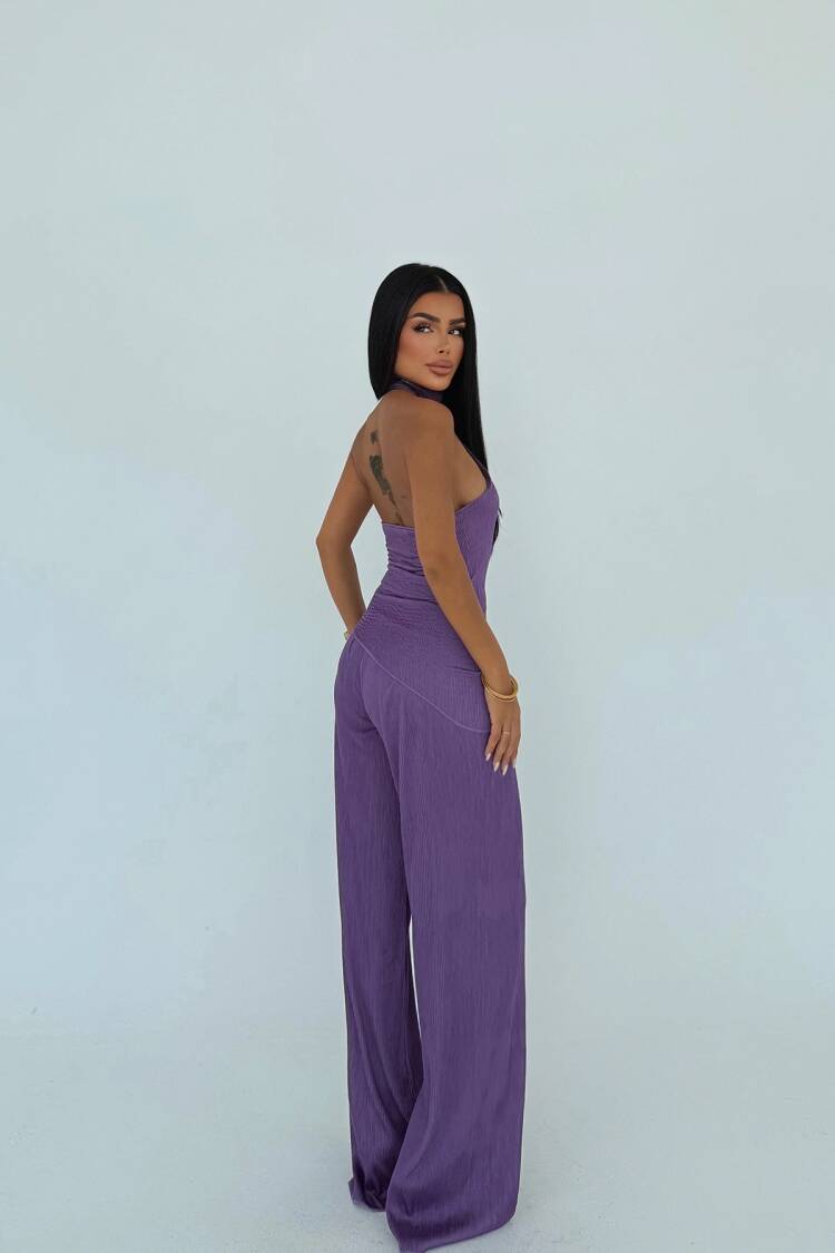Elegant Fitted Sleeveless Palazzo Suit