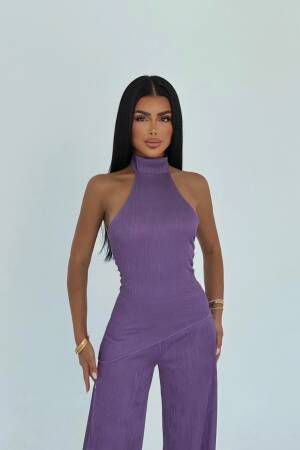 Elegant Fitted Sleeveless Palazzo Suit