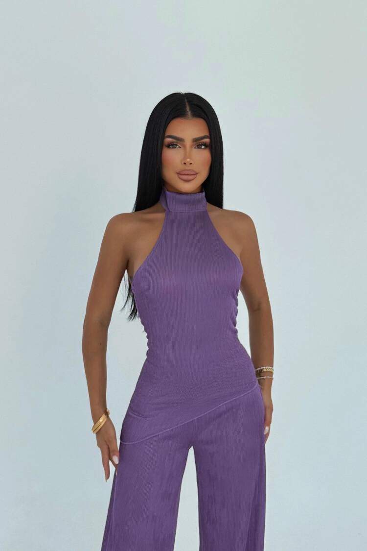 Elegant Fitted Sleeveless Palazzo Suit