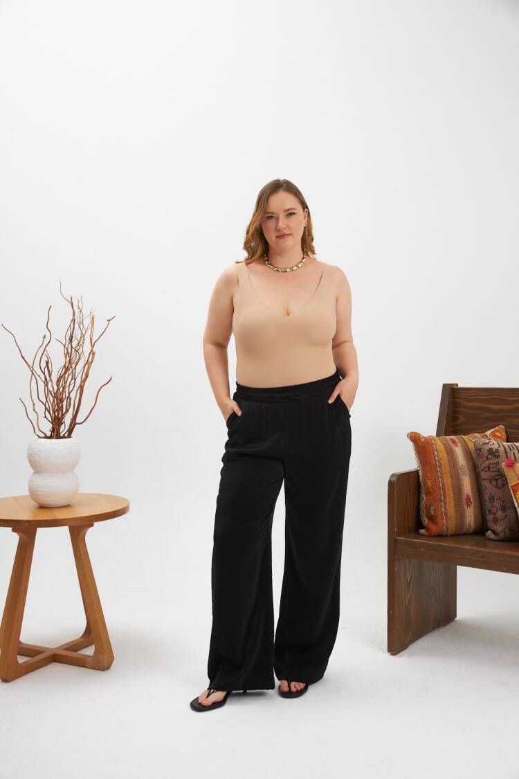 Black Palazzo Pants With Wide Legs