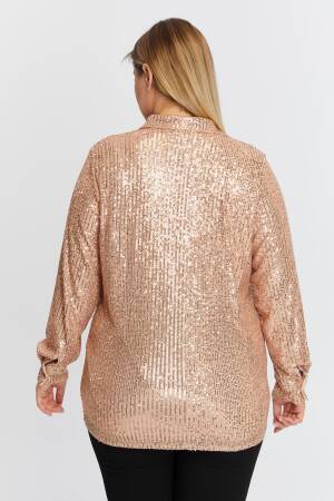 Gold Glam Plus Size Sequined Shirt
