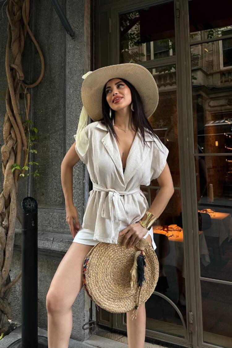 Beige Casual Elegant Boho Vest