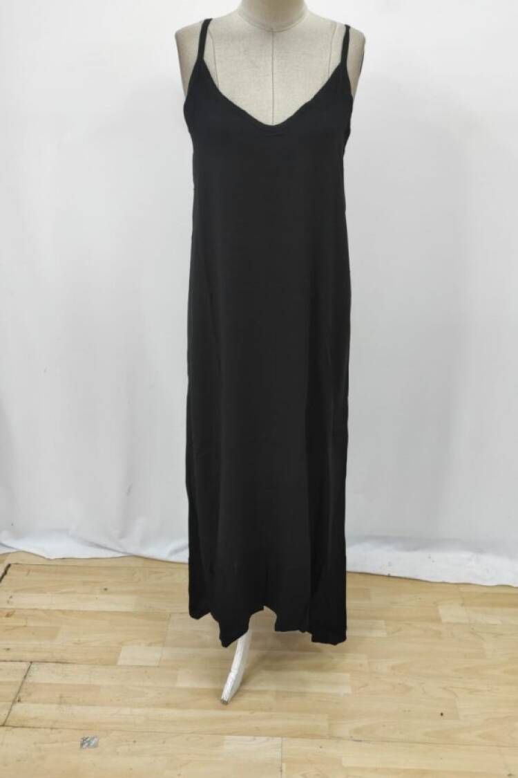 Maxi Slip Dress With V-Neck And Cap Sleeves