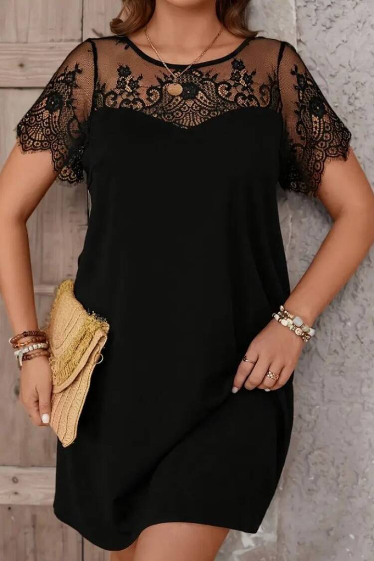 Elegant Black Floral Blouse With Short Sleeves
