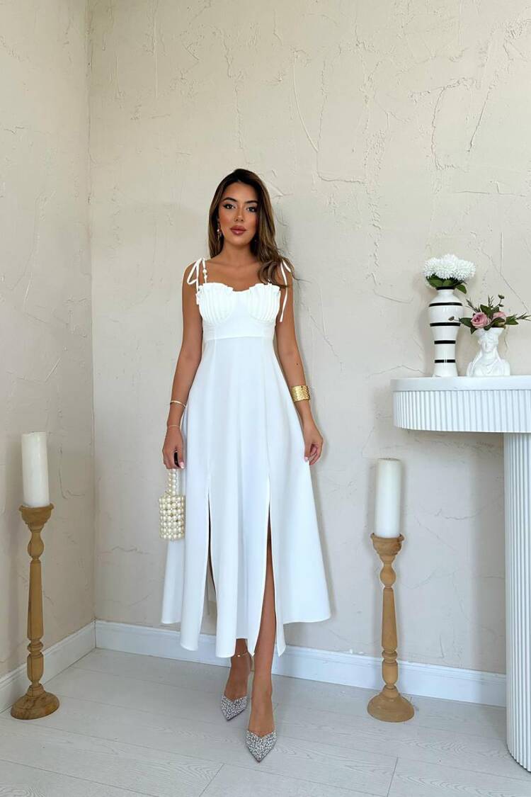 Elegant A-Line Midi Dress With Square Neck