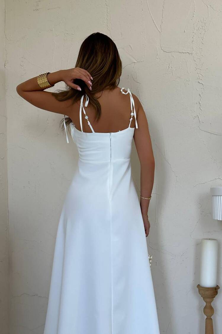 Elegant A-Line Midi Dress With Square Neck
