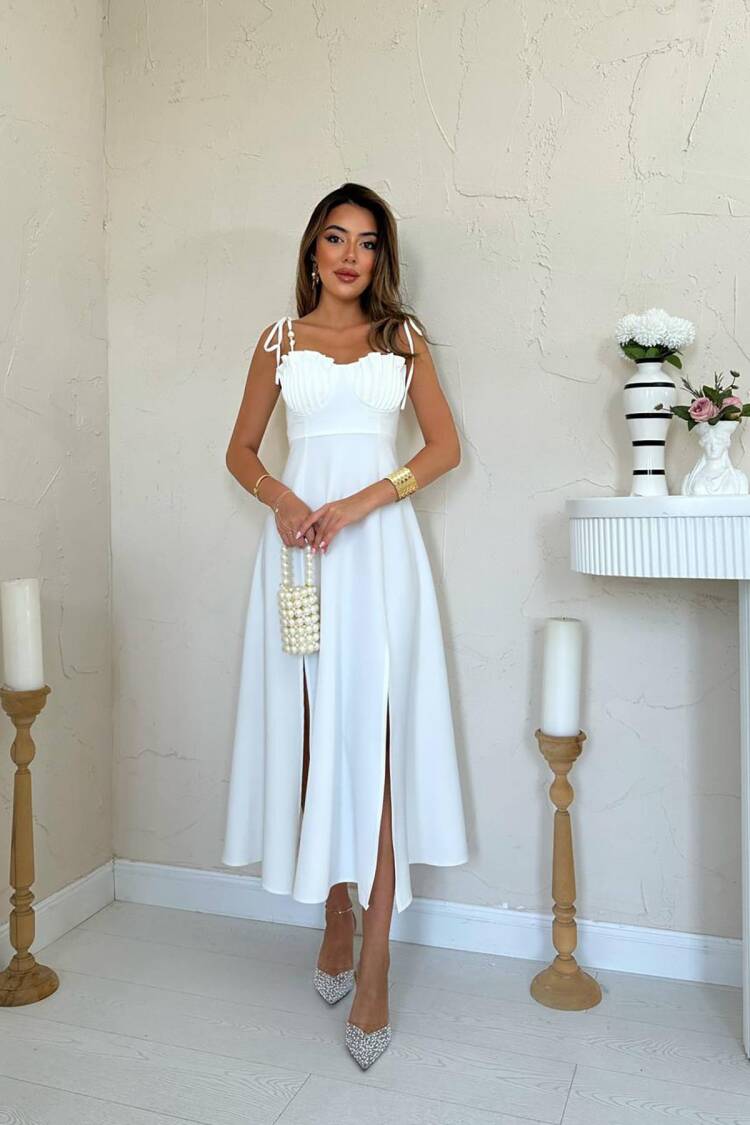 Elegant A-Line Midi Dress With Square Neck