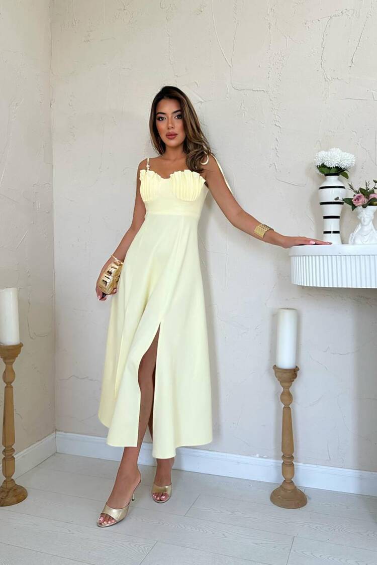 Elegant Sexy Slit Dress With Sweetheart Neck