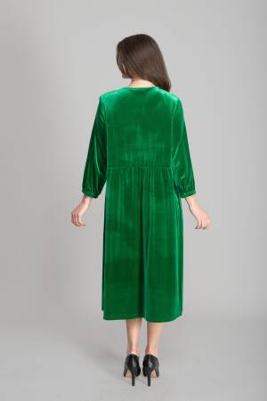 High Neck Velvet Dress