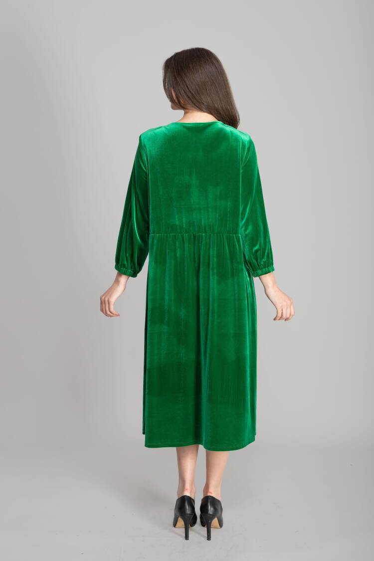 High Neck Velvet Dress