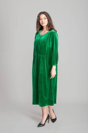 High Neck Velvet Dress