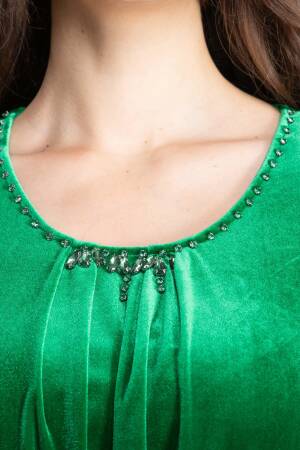 High Neck Velvet Dress
