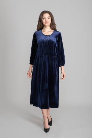 NavyModest Elegant Babydoll Dress