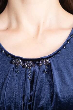 NavyModest Elegant Babydoll Dress