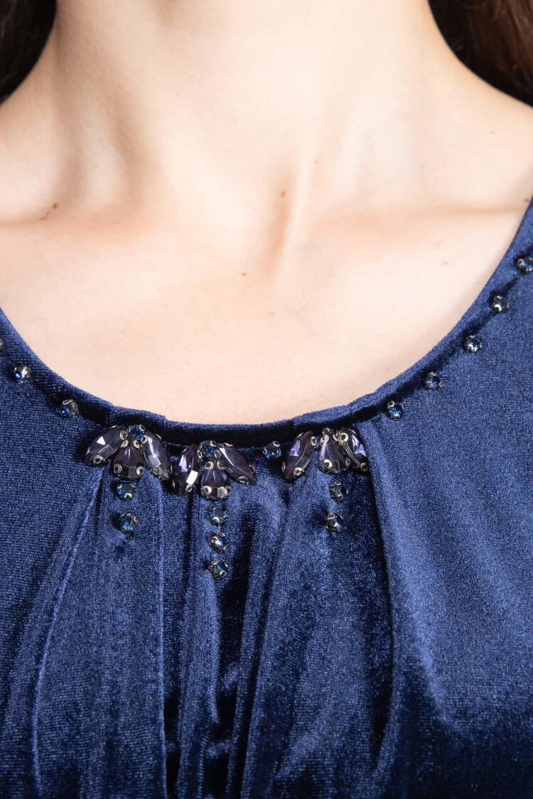 NavyModest Elegant Babydoll Dress