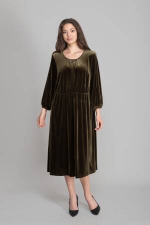 Brown Modest Elegant Formal Vintage A-Line Dress