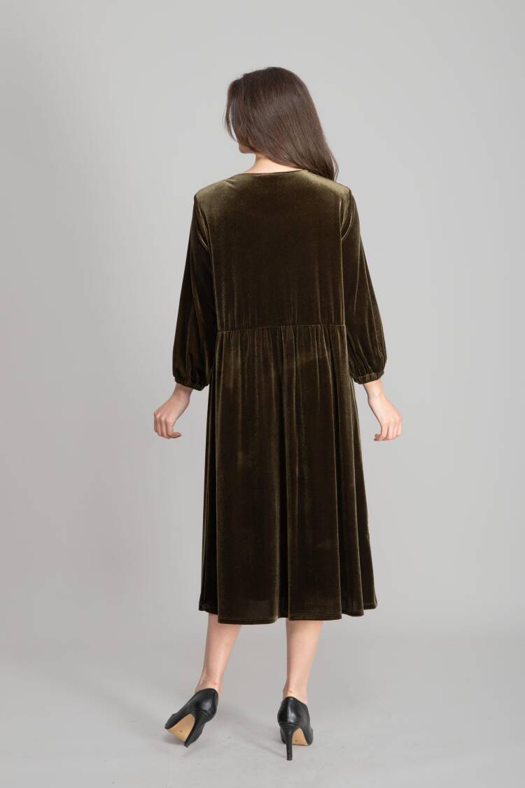 Brown Modest Elegant Formal Vintage A-Line Dress