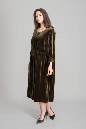 Brown Modest Elegant Formal Vintage A-Line Dress