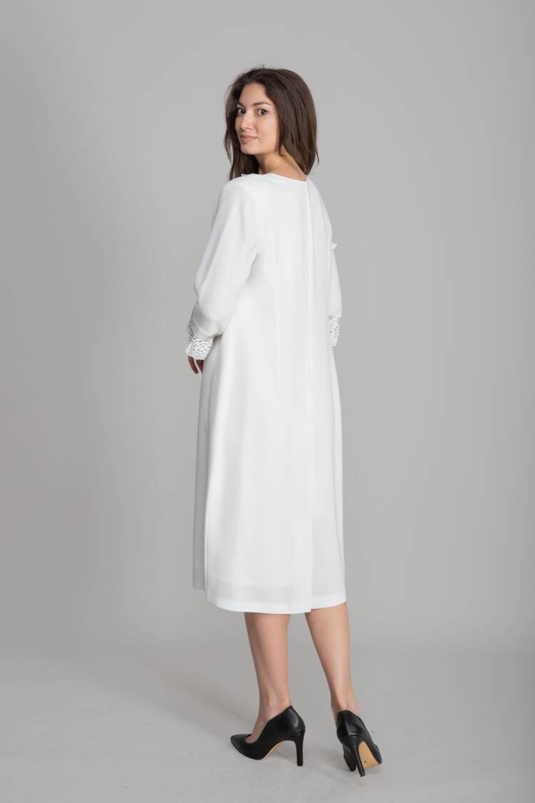 White Elegant Formal Shift Dress