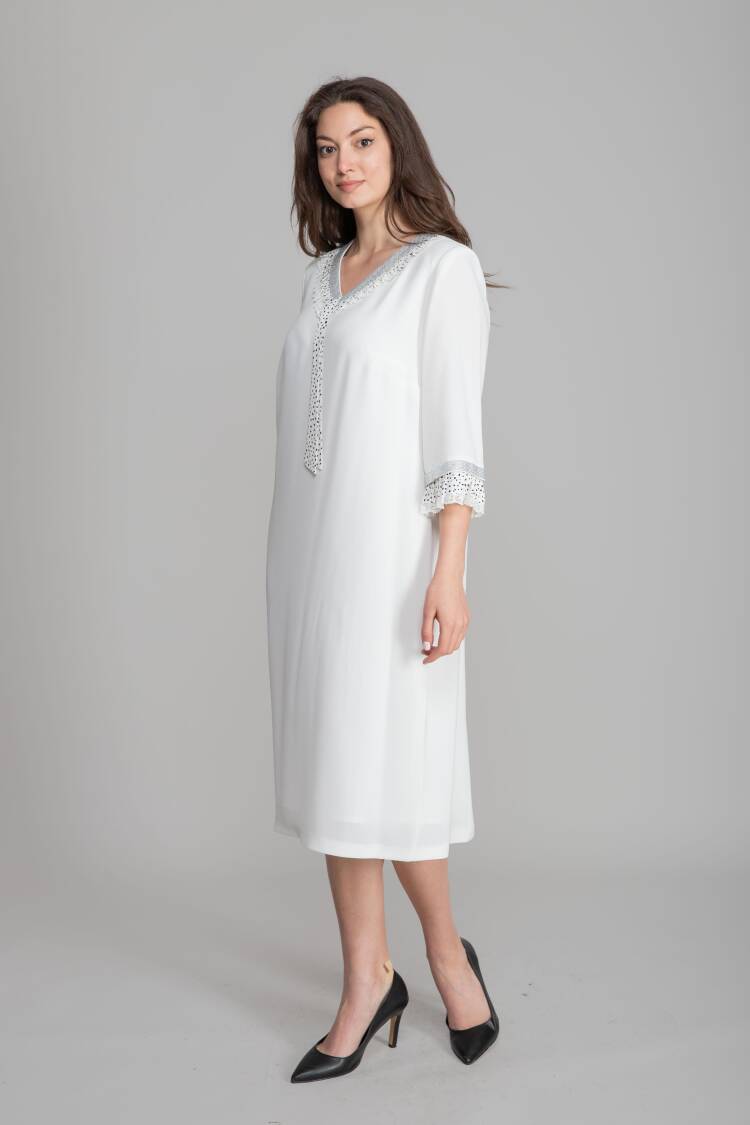 White Elegant Formal Shift Dress