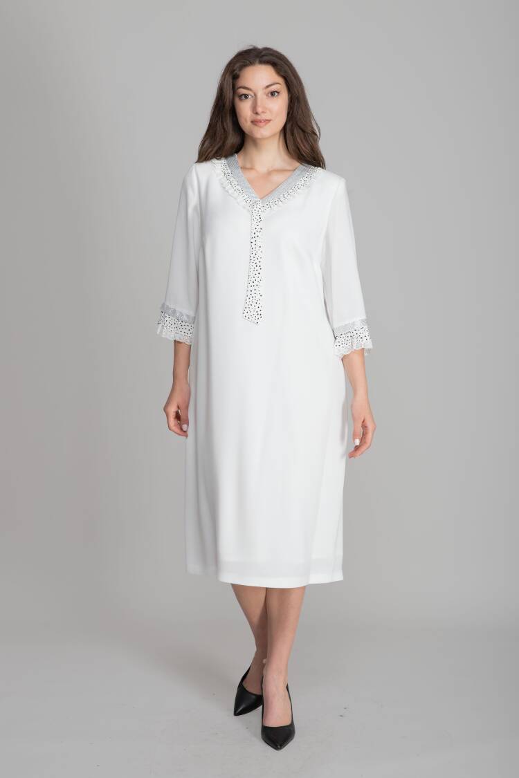 White Elegant Formal Shift Dress