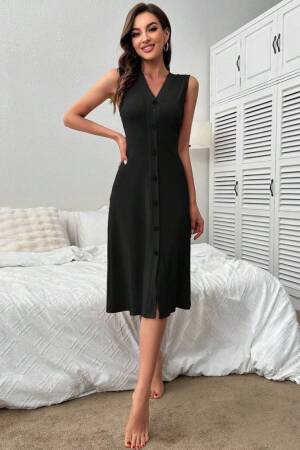 Elegant Slit Midi Dress With V-Neck