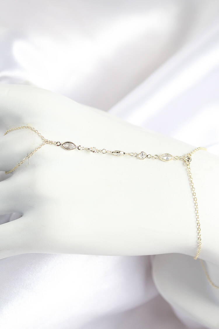 Brass Zircon Stone Y Model Gold Color Women Shahmeran