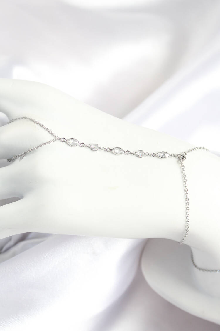 Brass Zircon Stone Y Model Silver Color Women Shahmeran