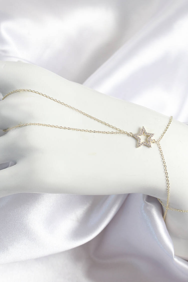 Brass Zircon Stone Star Model Gold Color Women Shahmeran