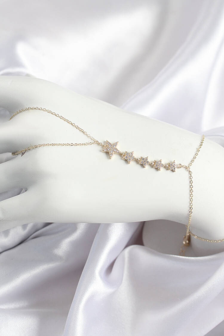 Brass Zircon Stone Star Model Gold Color Women Shahmeran