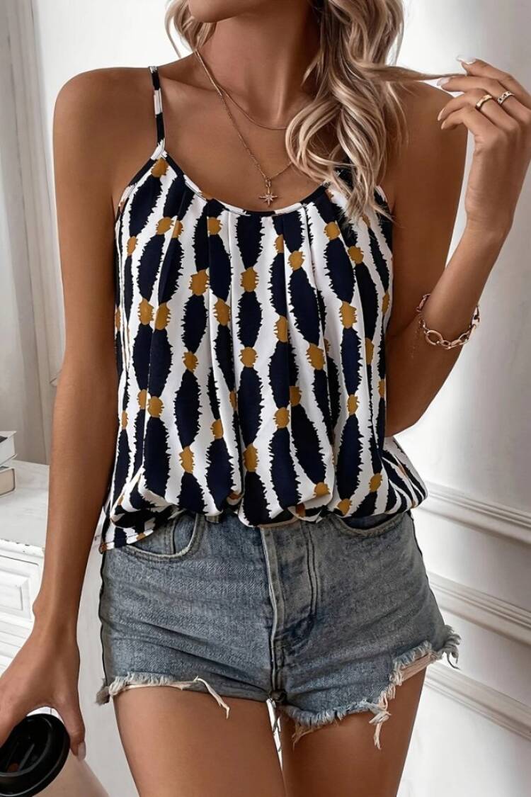 Black Boho Casual Mini Cami Dress