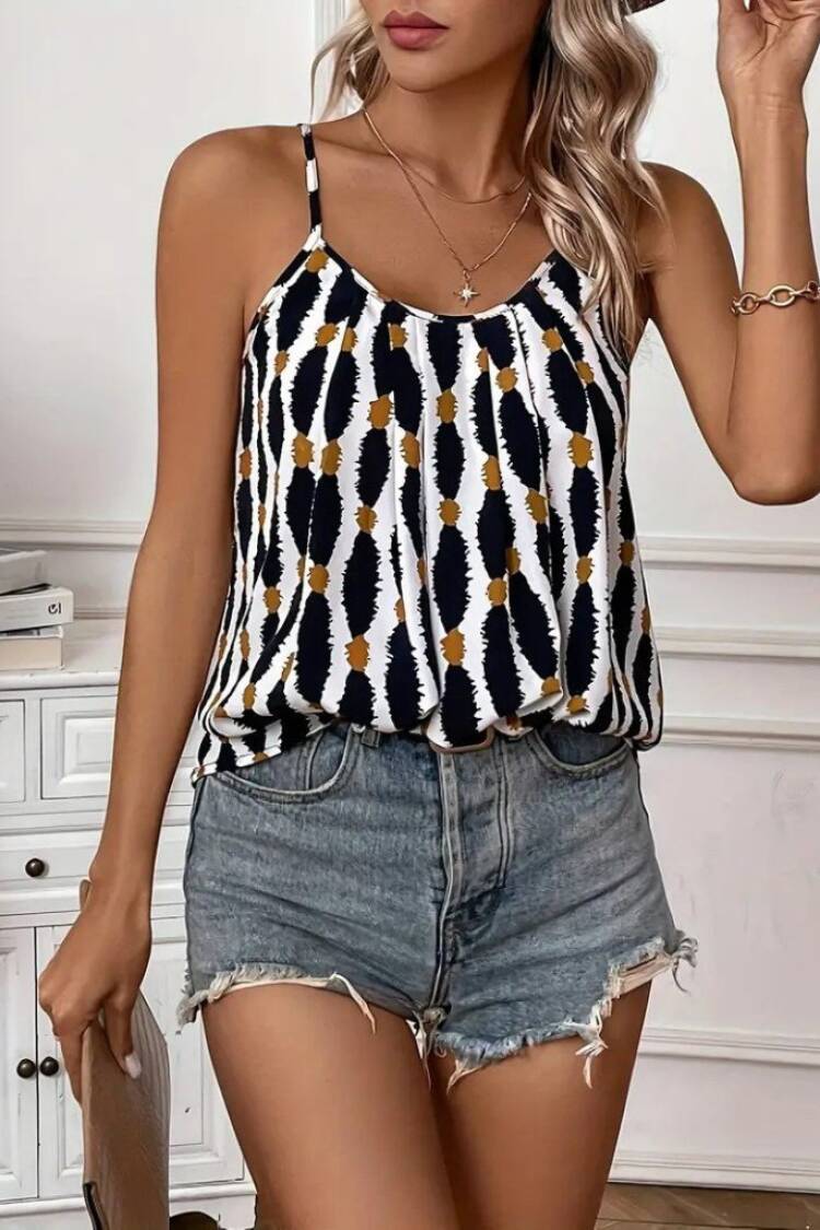 Black Boho Casual Mini Cami Dress