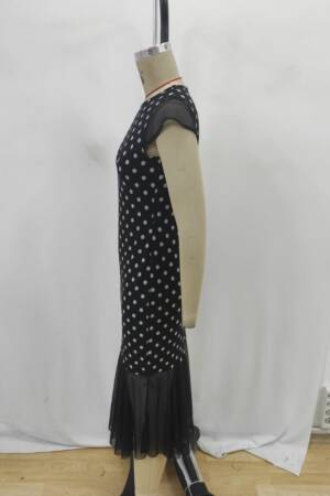 Black Dress Sexy Elegant Formal Polka Dot Bodycon Midi