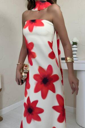 Elegant White Strapless Floor Length Slip Dress