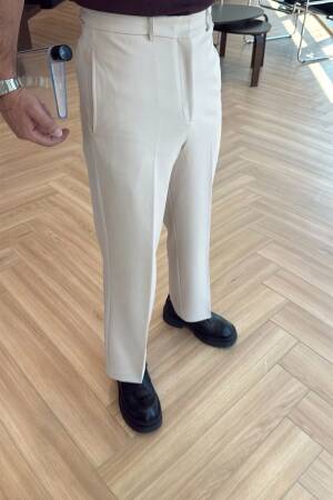 Beige Chinos Pants – Elegant Straight Leg High Waist