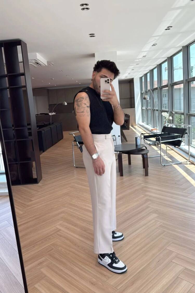 Beige Chinos Pants – Elegant Straight Leg High Waist