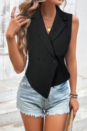 Black Slim Fit Formal Vest