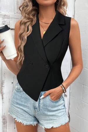 Black Slim Fit Formal Vest