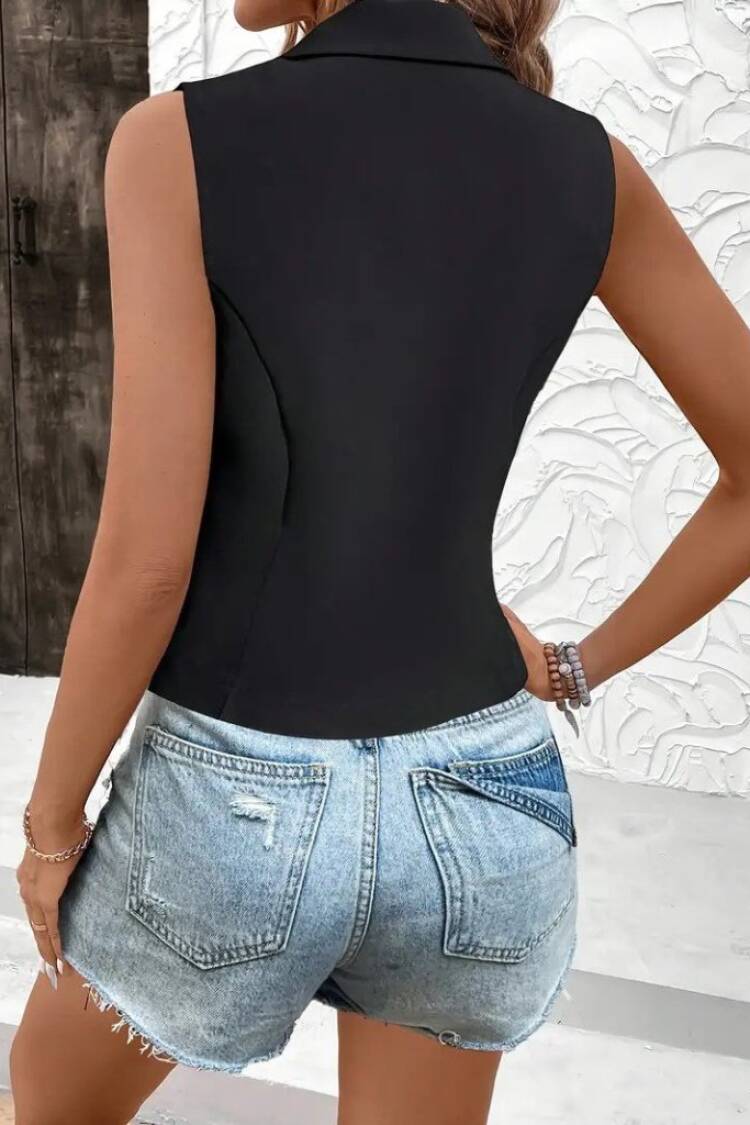 Black Slim Fit Formal Vest